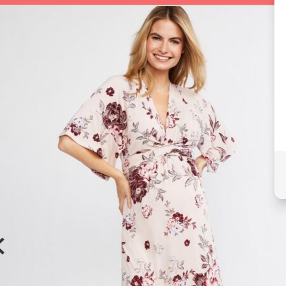 Long pink Jessica Simpson maternity gown